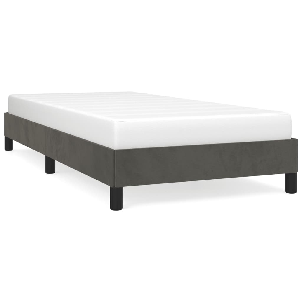Bedframe Fluweel Donkergrijs 90 x 200 cm 25 cm