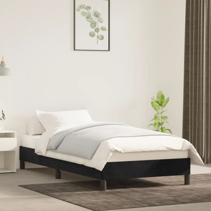 Bedframe Fluweel Zwart 90 x 200 cm 25 cm