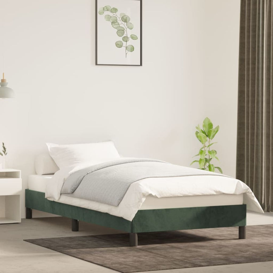 Bedframe Fluweel Donkergroen 90 x 200 cm 25 cm