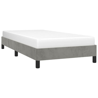 Bedframe fluweel lichtgrijs 100x200 cm 100 x 200 cm 25 cm