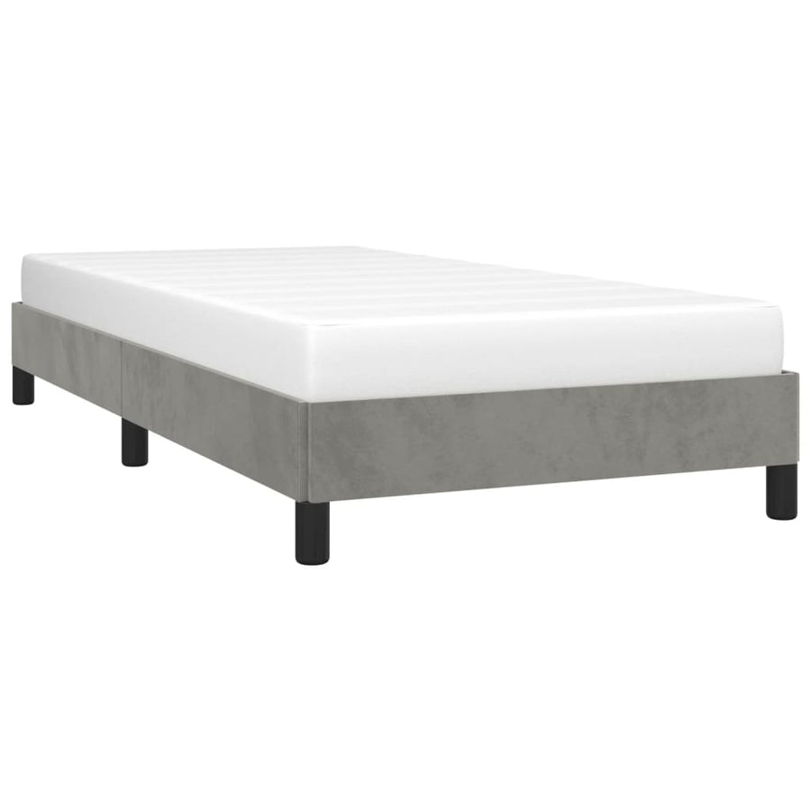 Bedframe fluweel lichtgrijs 100x200 cm 100 x 200 cm 25 cm