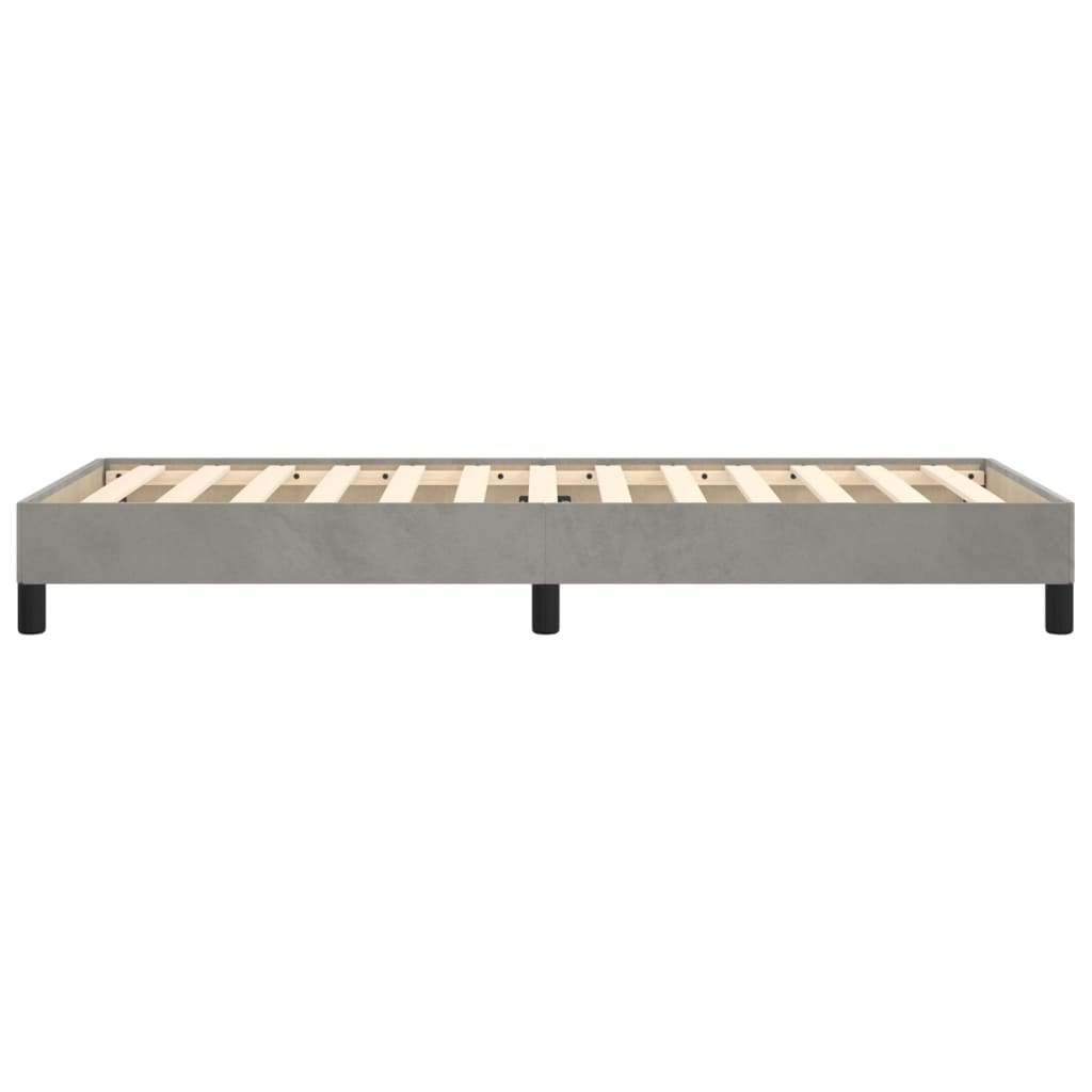 Bedframe fluweel lichtgrijs 100x200 cm 100 x 200 cm 25 cm