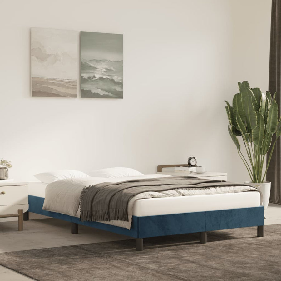Bedframe Fluweel Donkerblauw 120 x 200 cm 25 cm