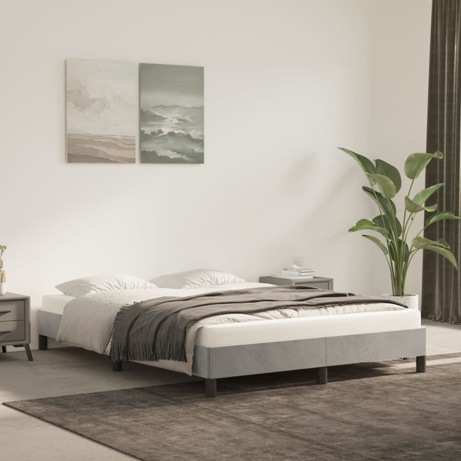 Bedframe Fluweel Lichtgrijs 140 x 190 cm 25 cm