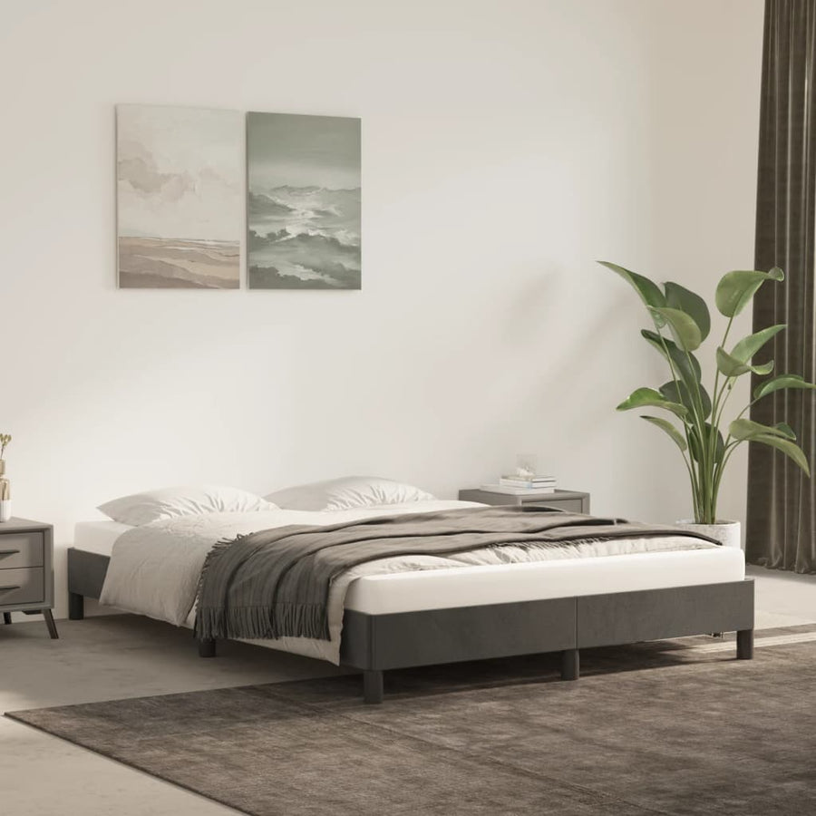 Bedframe Fluweel Mørkegrå Donkergrijs 140 x 190 cm 25 cm