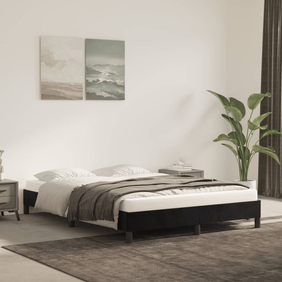 Bedframe Fluweel Zwart 140 x 190 cm 25 cm