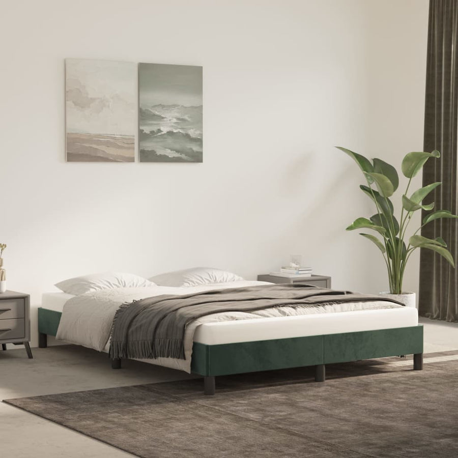 Bedframe Fluweel Donkergroen 140 x 190 cm 25 cm