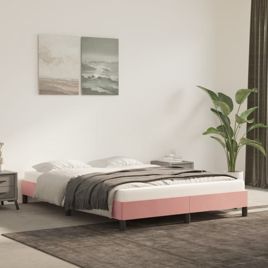 Bedframe Fluweel Roze 140 x 190 cm 25 cm
