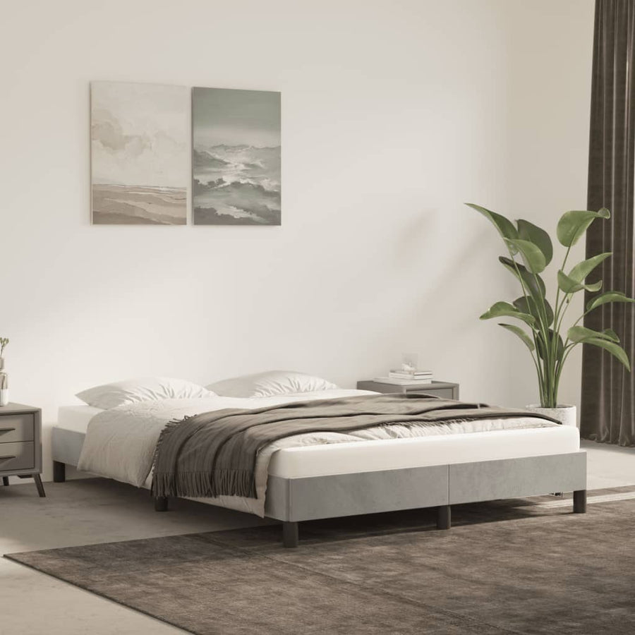 Bedframe Fluweel Lichtgrijs 140 x 200 cm 25 cm