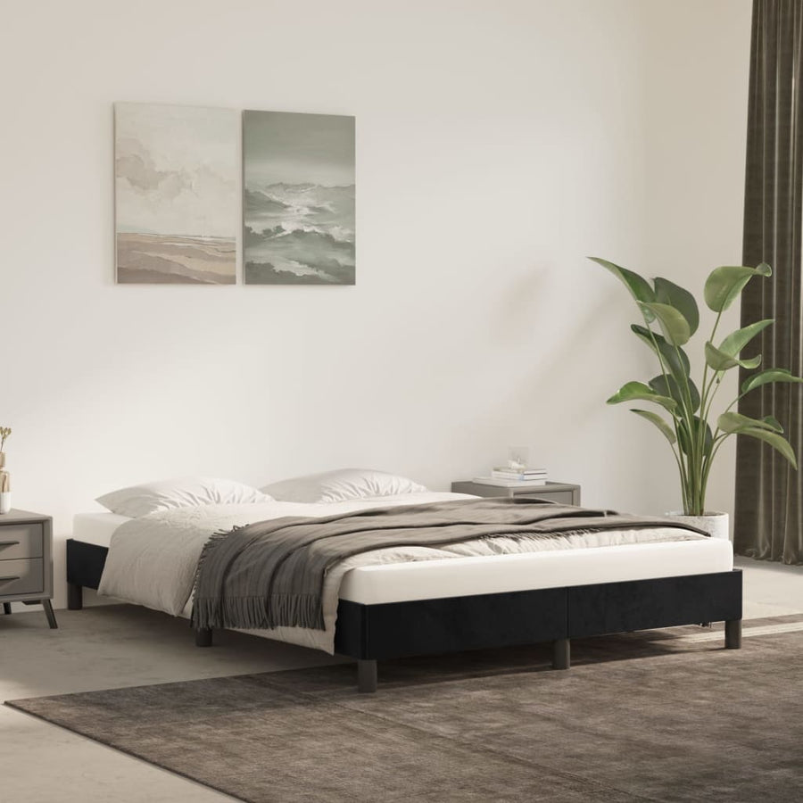 Bedframe Fluweel Zwart 140 x 200 cm 25 cm