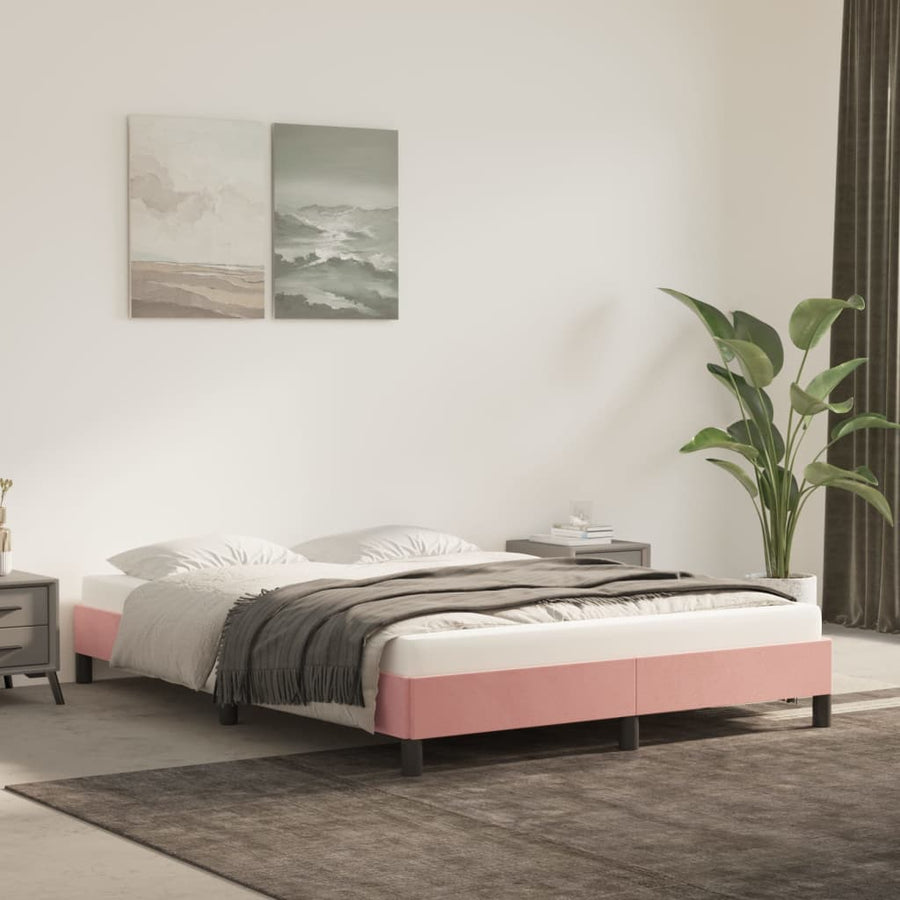 Bedframe Fluweel Roze 140 x 200 cm 25 cm