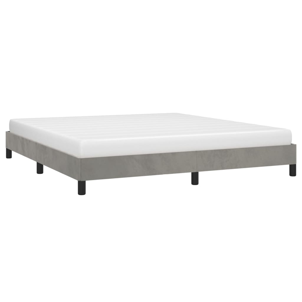 Bedframe Fluweel Lichtgrijs 160 x 200 cm 25 cm