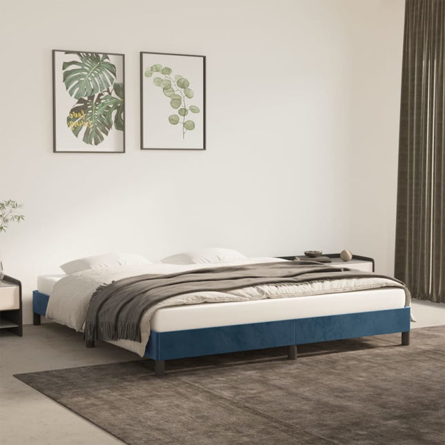 Bedframe Fluweel Donkerblauw 160 x 200 cm 25 cm