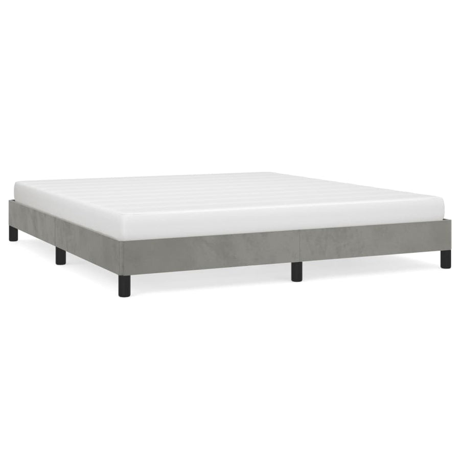 Bedframe Fluweel Lichtgrijs 180 x 200 cm 25 cm