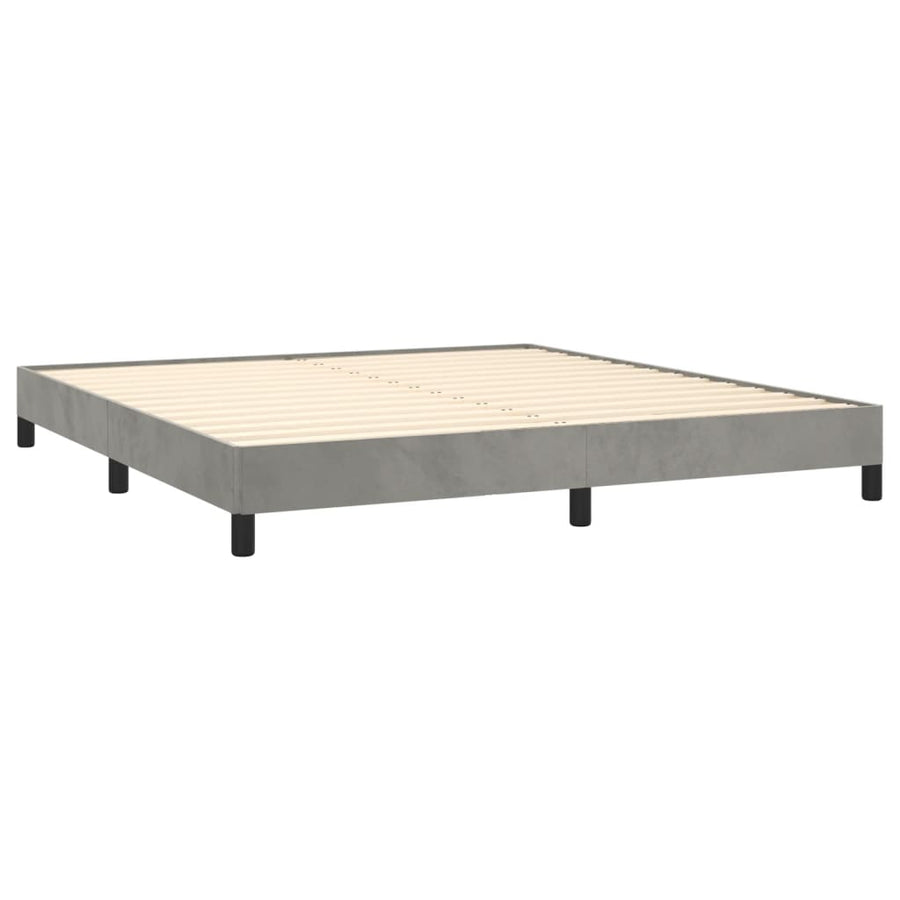 Bedframe Fluweel Lichtgrijs 180 x 200 cm 25 cm