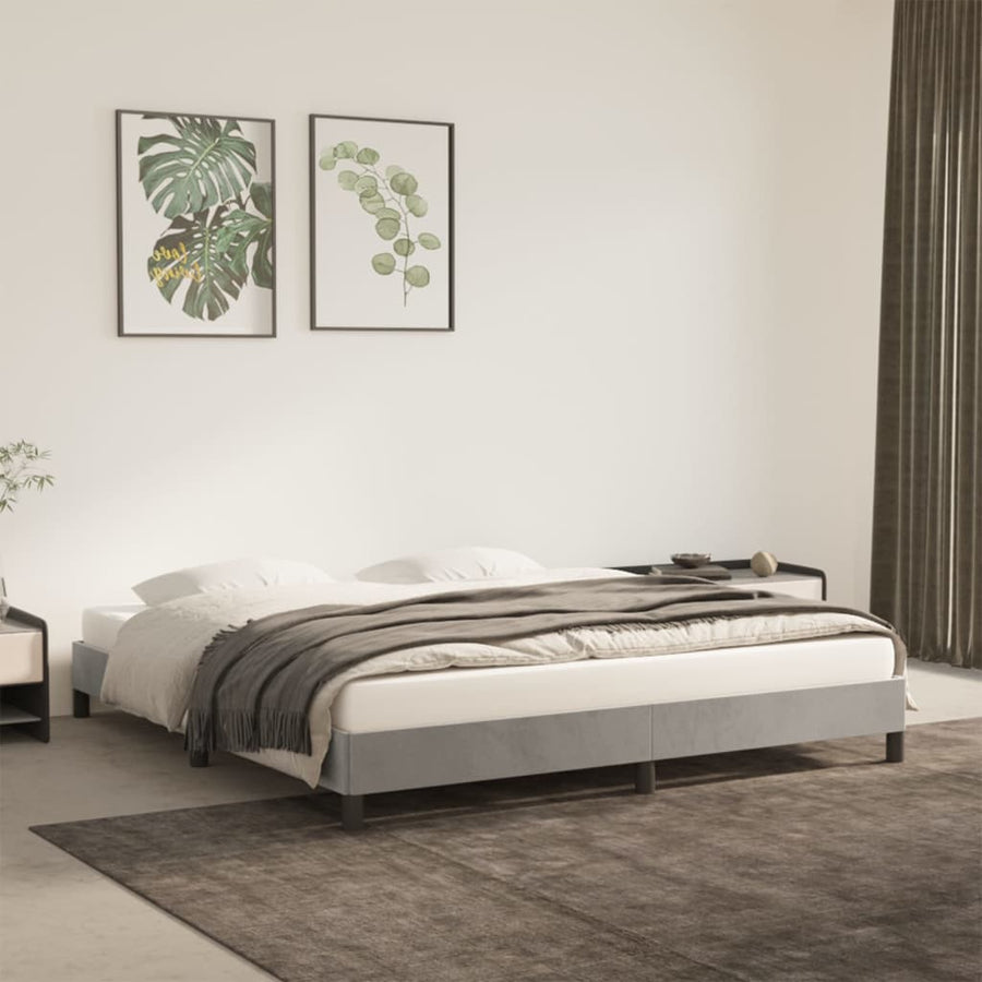 Bedframe Fluweel Lichtgrijs 180 x 200 cm 25 cm