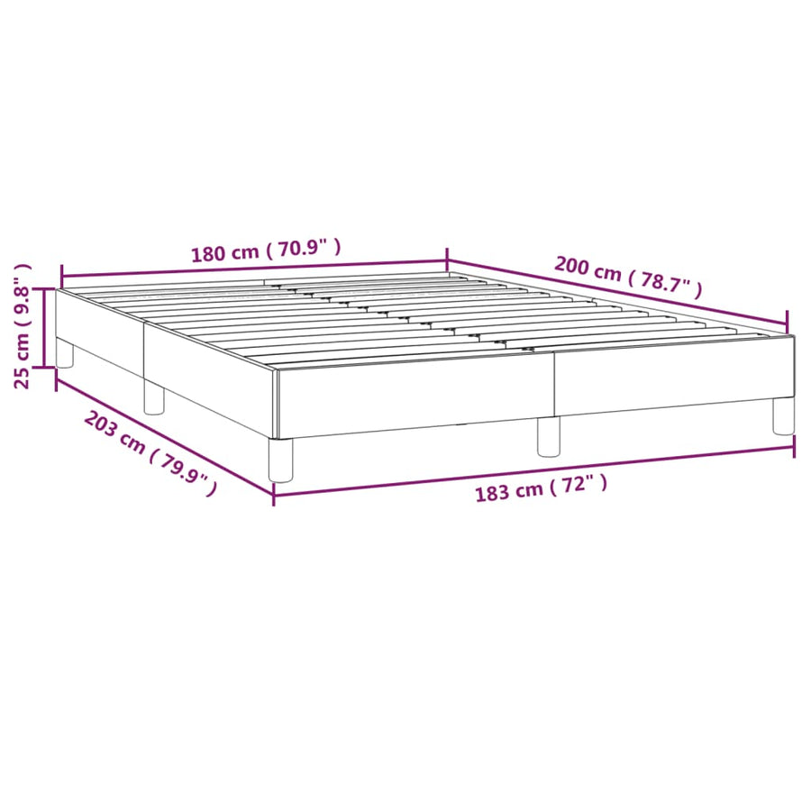 Bedframe Fluweel Donkergrijs 180 x 200 cm 25 cm