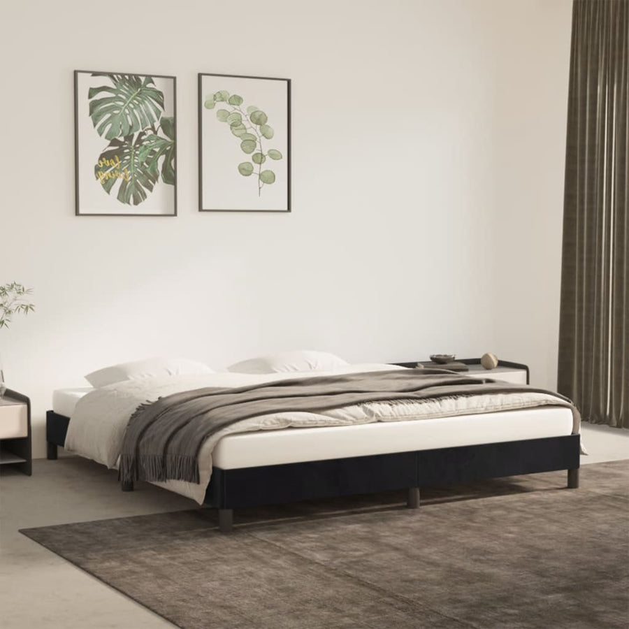 Bedframe Fluweel Zwart 180 x 200 cm 25 cm