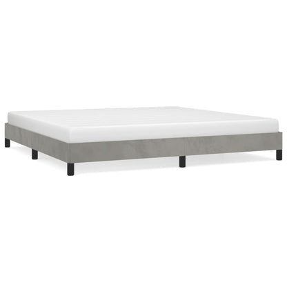 Bedframe Fluweel Lichtgrijs 200 x 200 cm 25 cm