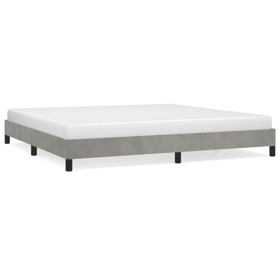 Bedframe Fluweel Lichtgrijs 200 x 200 cm 25 cm