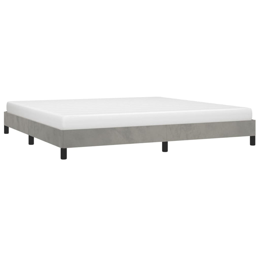 Bedframe Fluweel Lichtgrijs 200 x 200 cm 25 cm
