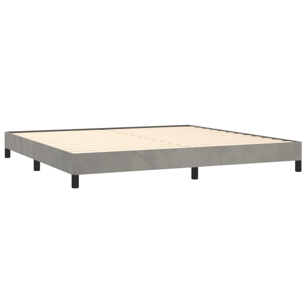 Bedframe Fluweel Lichtgrijs 200 x 200 cm 25 cm