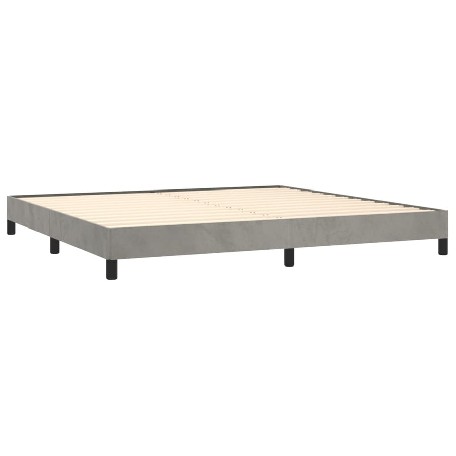 Bedframe Fluweel Lichtgrijs 200 x 200 cm 25 cm