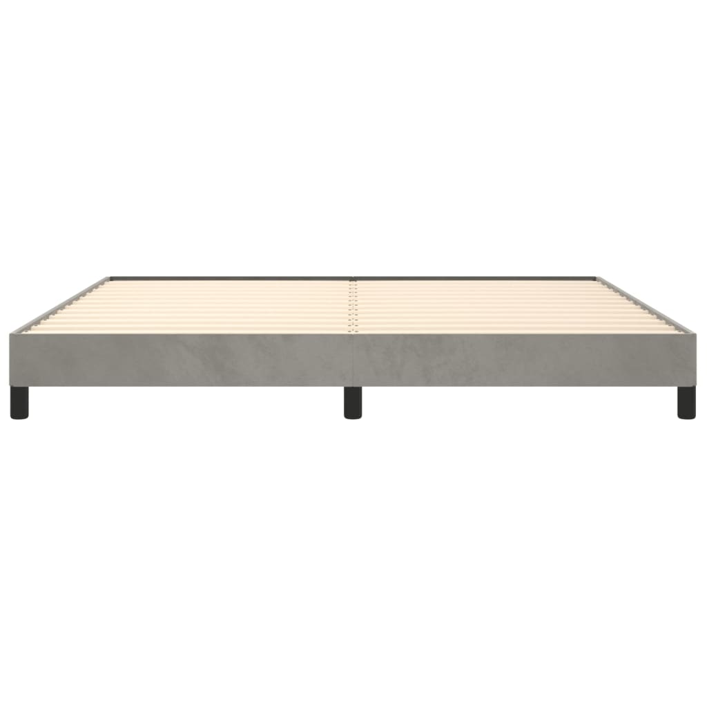 Bedframe Fluweel Lichtgrijs 200 x 200 cm 25 cm