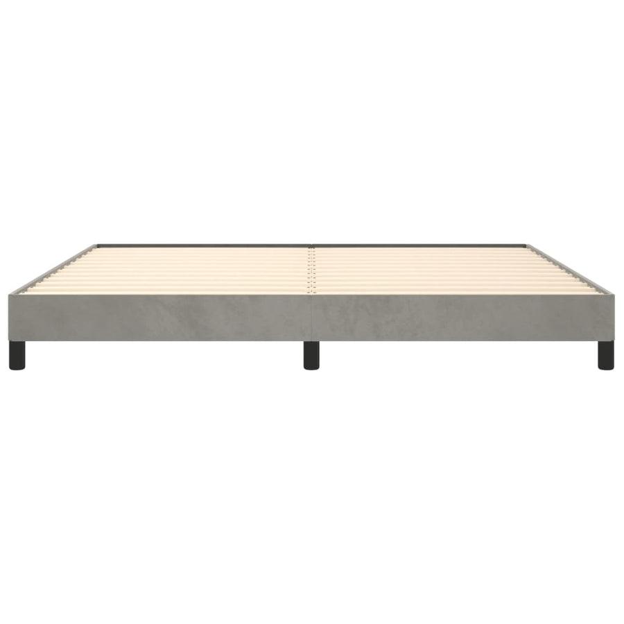 Bedframe Fluweel Lichtgrijs 200 x 200 cm 25 cm