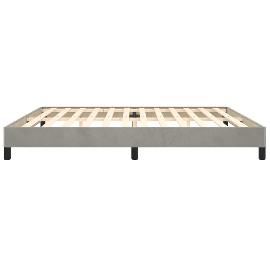 Bedframe Fluweel Lichtgrijs 200 x 200 cm 25 cm