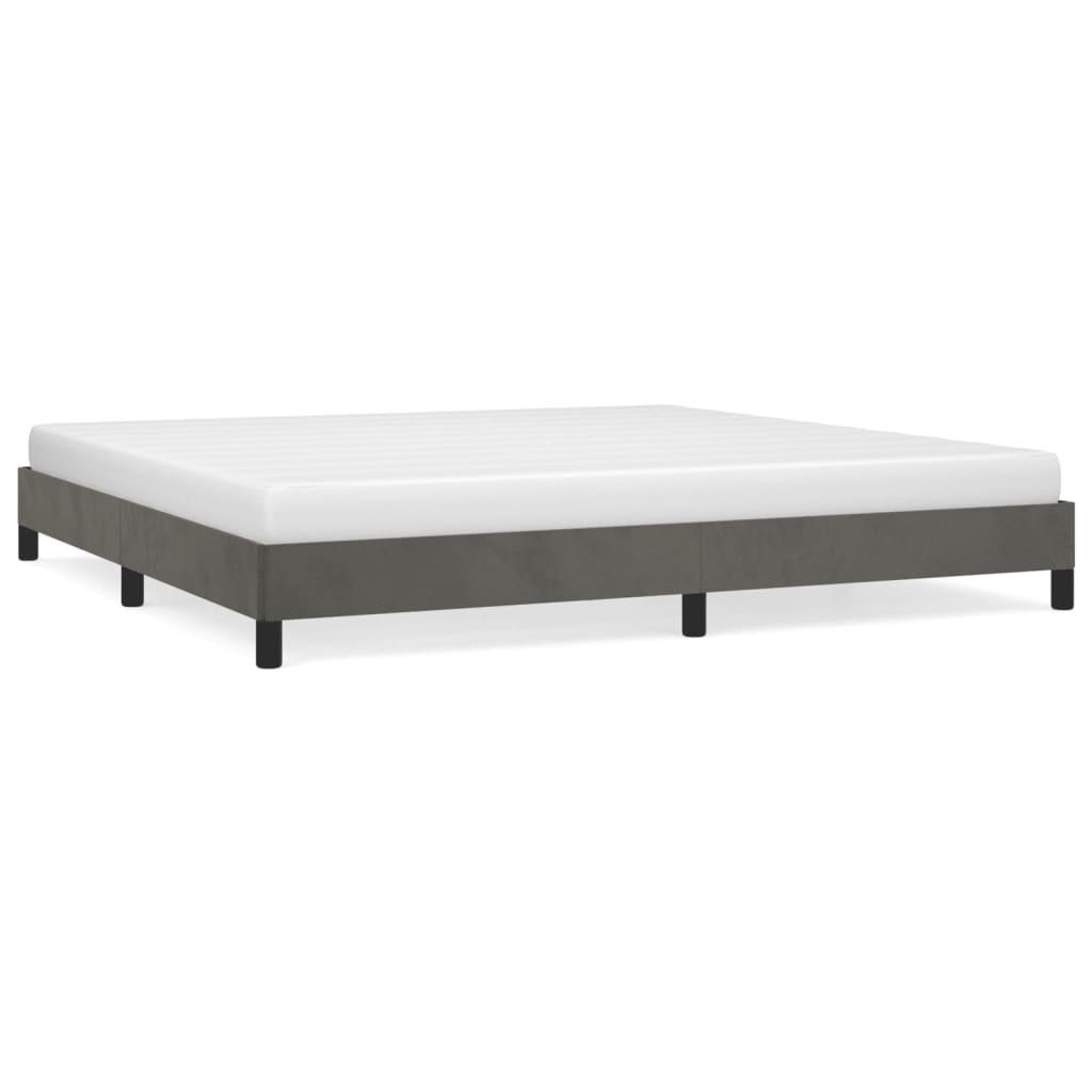 Bedframe Fluweel Donkergrijs 200 x 200 cm 25 cm