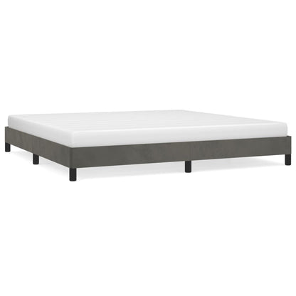 Bedframe Fluweel Donkergrijs 200 x 200 cm 25 cm