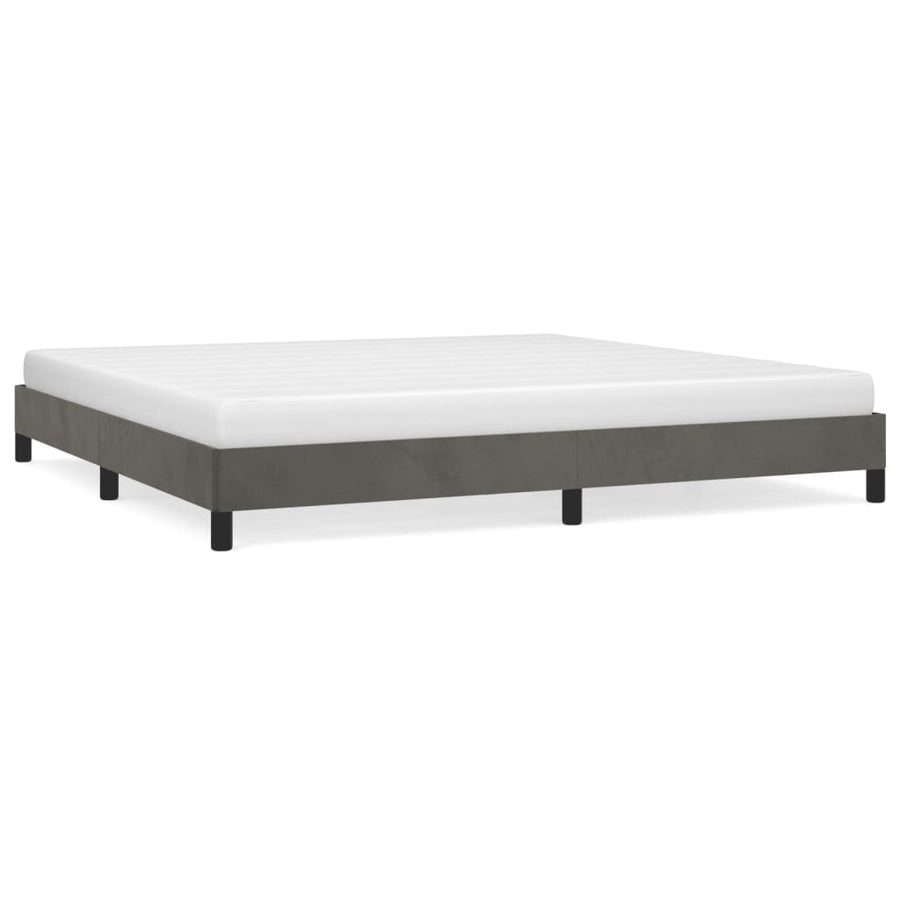 Bedframe Fluweel Donkergrijs 200 x 200 cm 25 cm