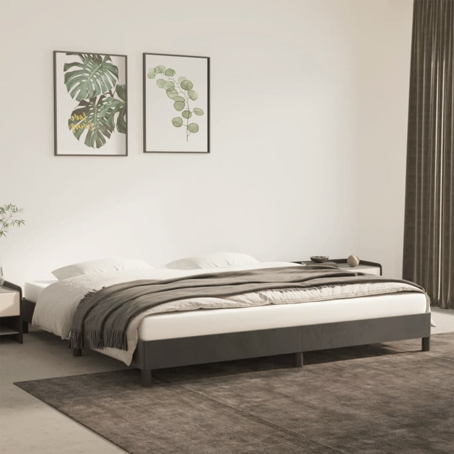 Bedframe Fluweel Donkergrijs 200 x 200 cm 25 cm