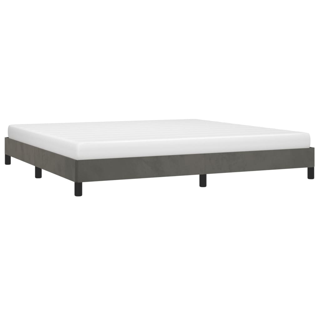 Bedframe Fluweel Donkergrijs 200 x 200 cm 25 cm