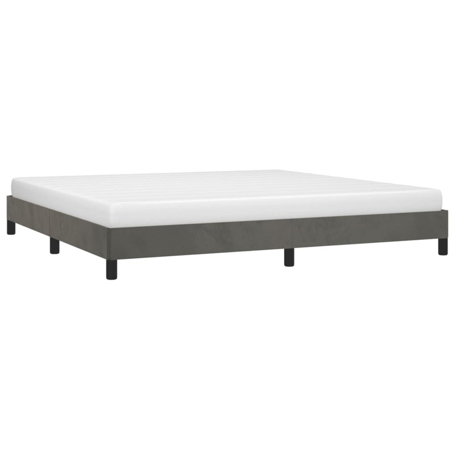 Bedframe Fluweel Donkergrijs 200 x 200 cm 25 cm
