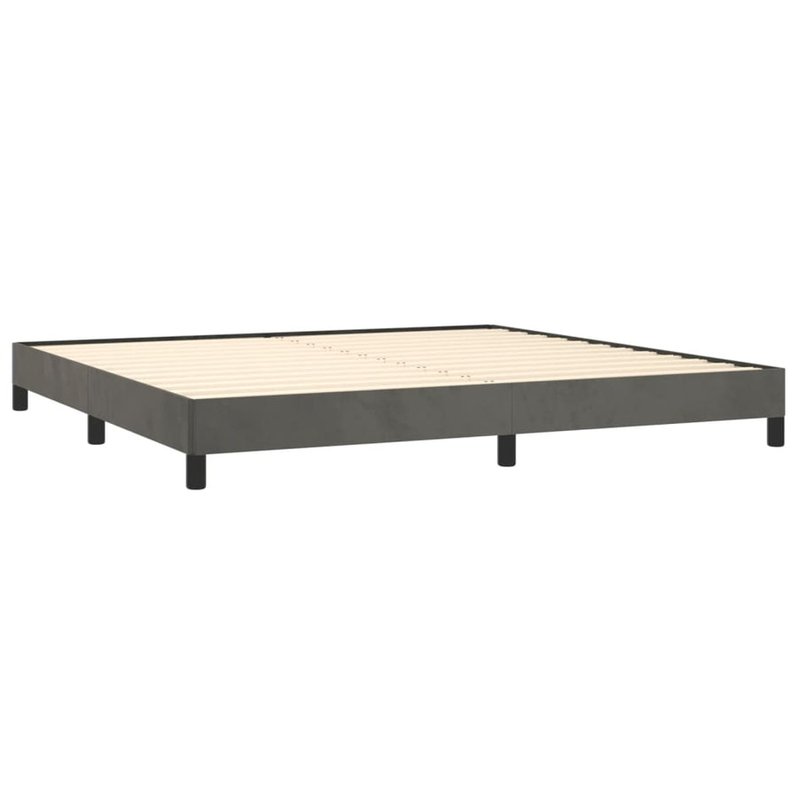 Bedframe Fluweel Donkergrijs 200 x 200 cm 25 cm