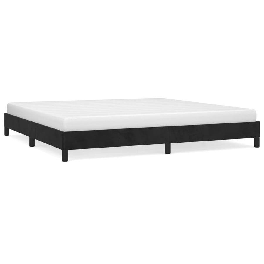 Bedframe Fluweel Zwart 200 x 200 cm 25 cm