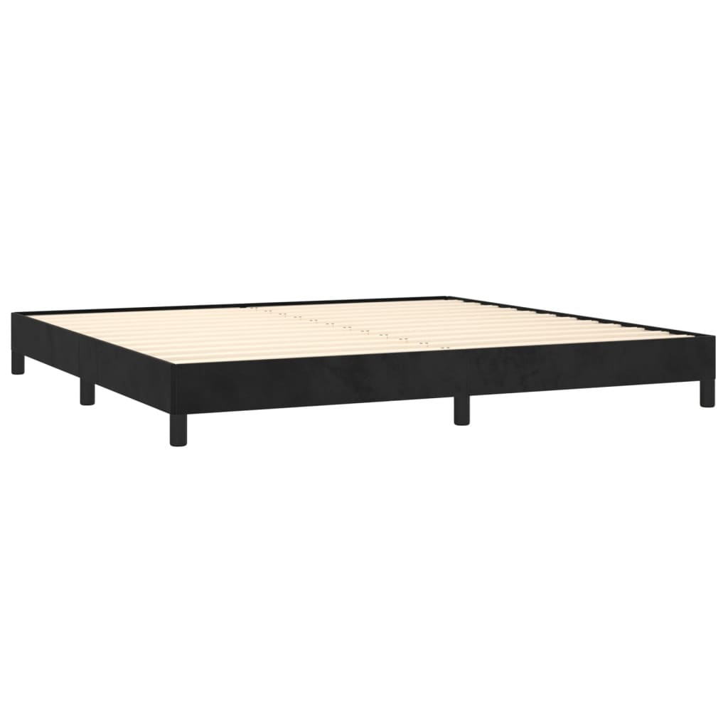 Bedframe Fluweel Zwart 200 x 200 cm 25 cm