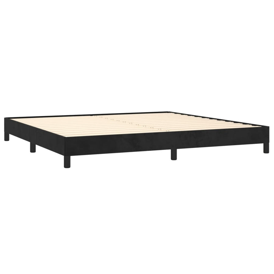 Bedframe Fluweel Zwart 200 x 200 cm 25 cm