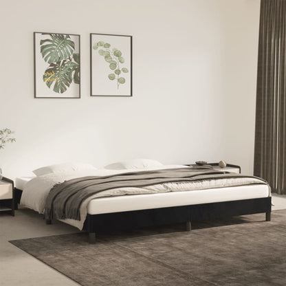 Bedframe Fluweel Zwart 200 x 200 cm 25 cm