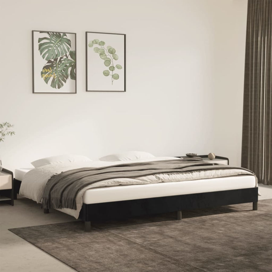 Bedframe Fluweel Zwart 200 x 200 cm 25 cm