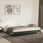Bed frame without mattress 200x200 cm velvet dark green