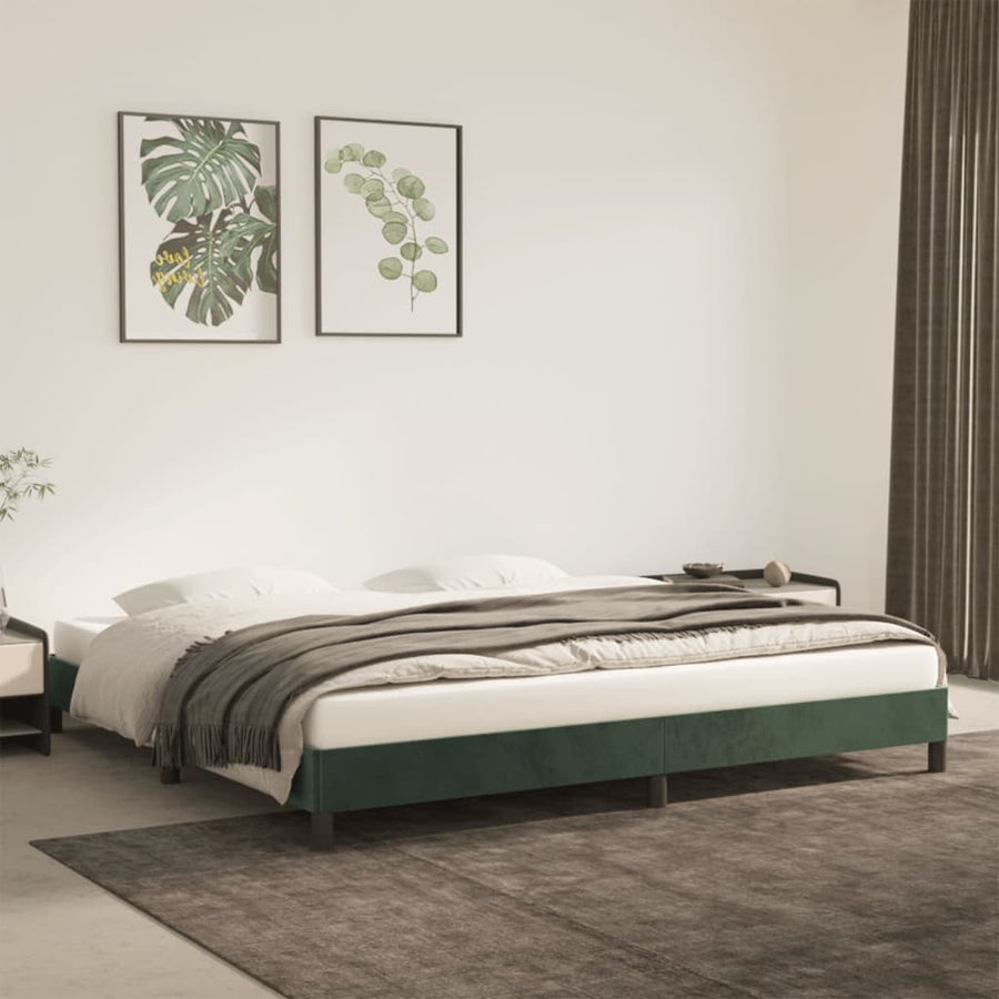 Bedframe Fluweel Donkergroen 200 x 200 cm 25 cm