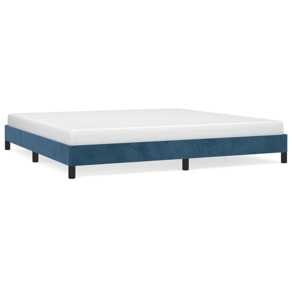 Bedframe Fluweel Donkerblauw 200 x 200 cm 25 cm