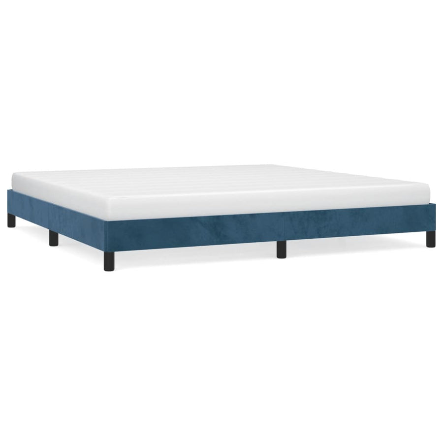 Bedframe Fluweel Donkerblauw 200 x 200 cm 25 cm