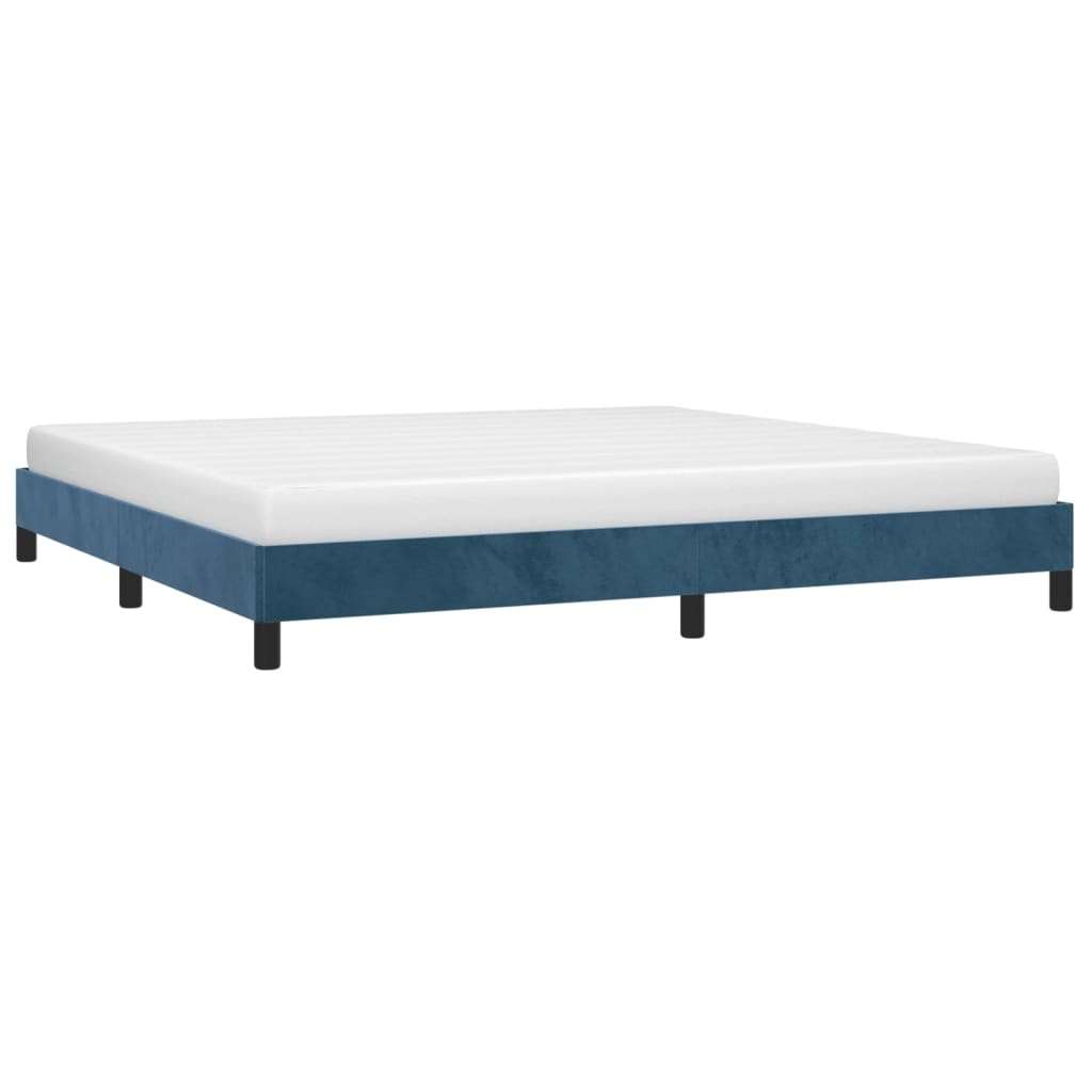 Bedframe Fluweel Donkerblauw 200 x 200 cm 25 cm