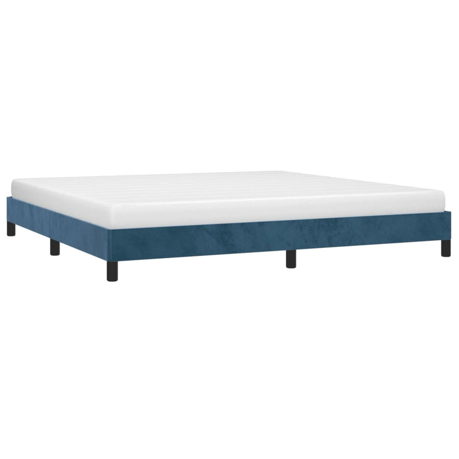Bedframe Fluweel Donkerblauw 200 x 200 cm 25 cm