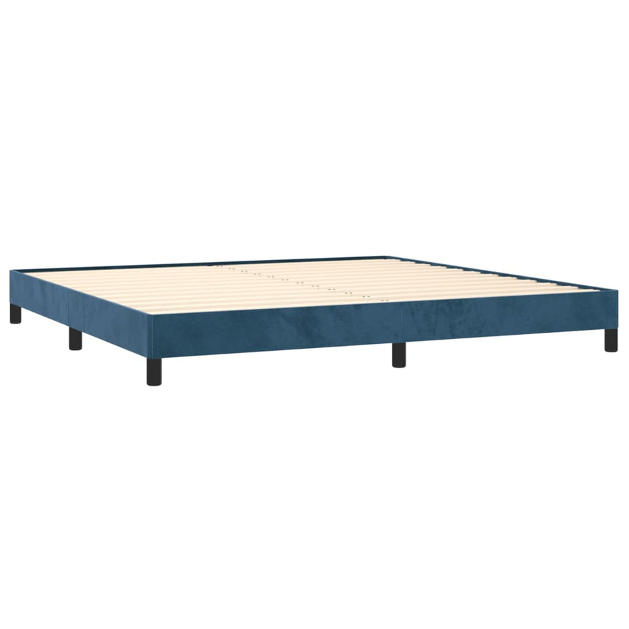 Bedframe Fluweel Donkerblauw 200 x 200 cm 25 cm