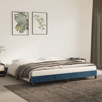 Bedframe Fluweel Donkerblauw 200 x 200 cm 25 cm